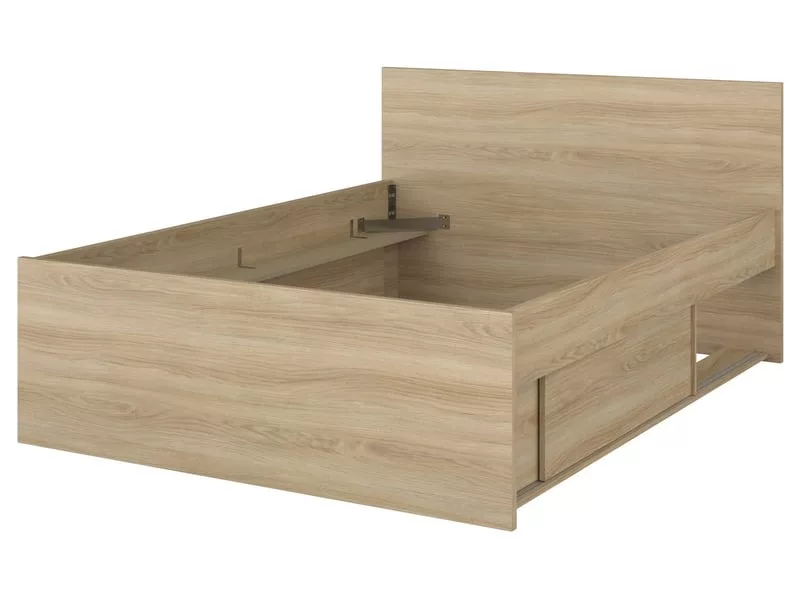 Lit avec rangement 140x190 cm OPUS coloris Chêne corvo – Image 6
