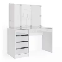 Coiffeuse avec éclairage LED, Blanc 120 x 75cm