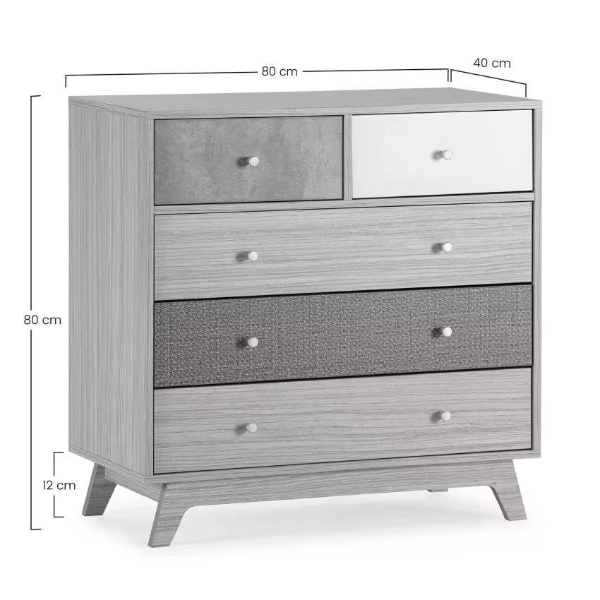 Maia - Commode de nuit 5 tiroirs multicolores – Image 7