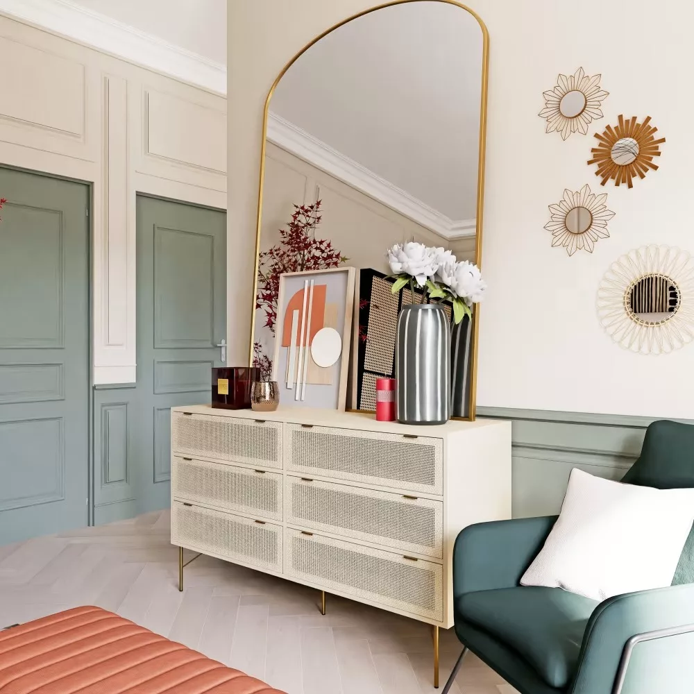 Maisons du Monde Solstice - Commode 3 tiroirs cannage en rotin L90 – Image 9