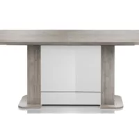 Table de séjour rectangulaire avec allonge bicolore BELLARIA – 90×180-220max. cm