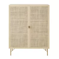 Solstice – Armoire 2 portes cannage en rotin L90