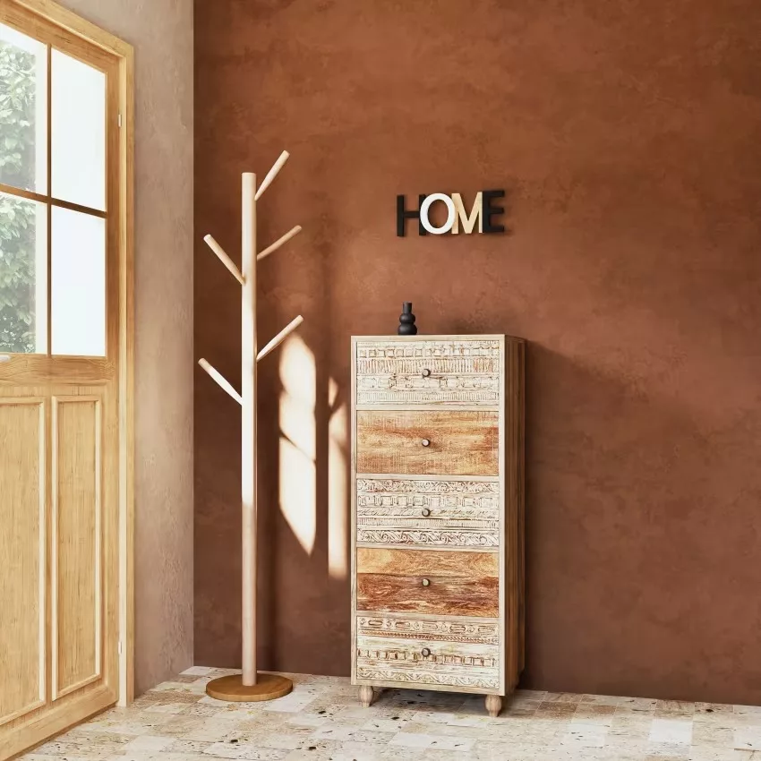 Samoa - Chiffonnier 5 tiroirs en bois de manguier massif – Image 3