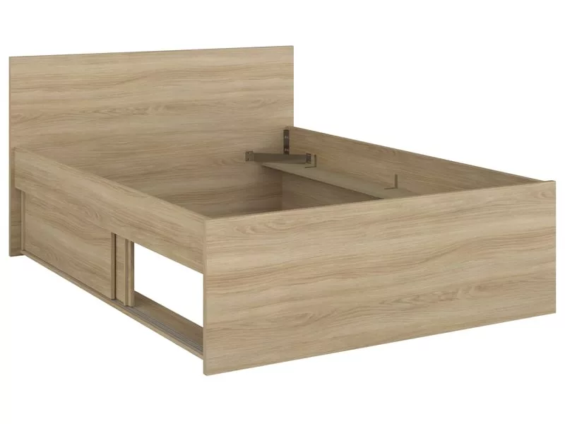 Lit avec rangement 140x190 cm OPUS coloris Chêne corvo – Image 8