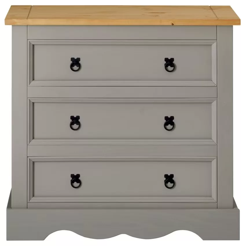 Tequila - Commode 3 tiroirs en bois massif, coloris naturel – Image 2