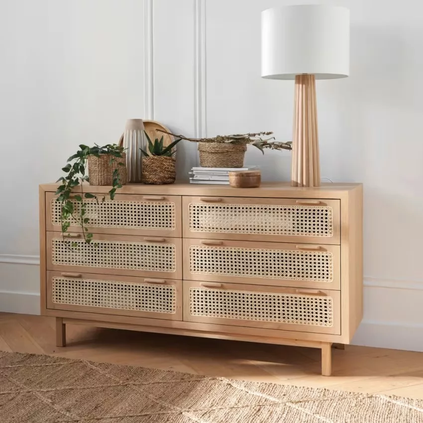 Canopy - Commode 3 tiroirs cannage en rotin L100 – Image 12