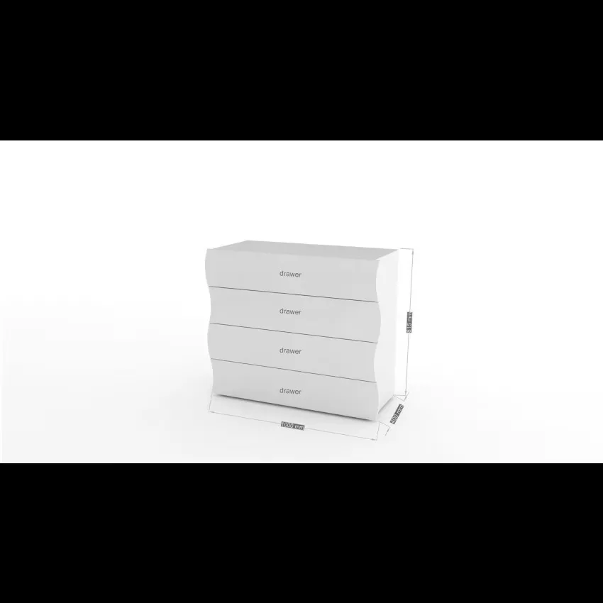 Mattia - Commode effet bois blanc brillant 98x40 cm – Image 3