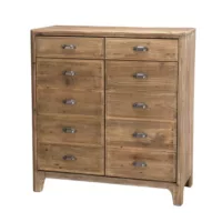 Andrian – Meuble 2 tiroirs 2 portes avec faux tiroirs en pin recyclé