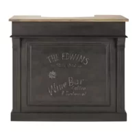 Germain – Meuble de bar 4 tiroirs gris charbon