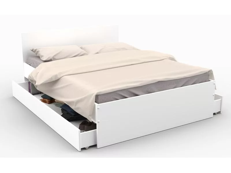 Lit 2 places 140x190 cm POLAR coloris Blanc – Image 10