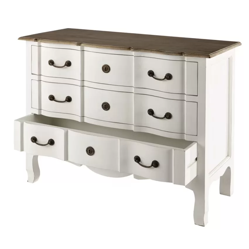 Versailles - Commode 3 tiroirs en bois d'acacia et de manguier noire L110 – Image 2