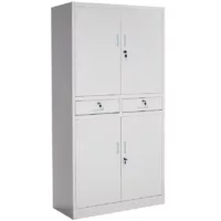 Armoire de classement en métal 3 étagères réglables en hauteur gris