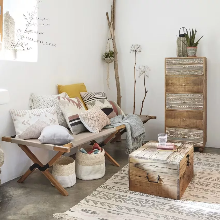 Samoa - Chiffonnier 5 tiroirs en bois de manguier massif – Image 6