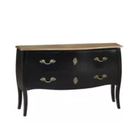 Alienor – Commode 2 tiroirs plateau en chêne noire