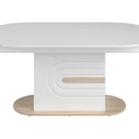 Table de séjour ovale avec allonge bicolore EOLE – 92×180-225max. cm