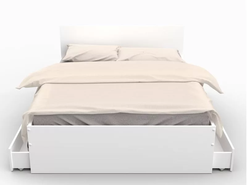 Lit 2 places 140x190 cm POLAR coloris Blanc – Image 11