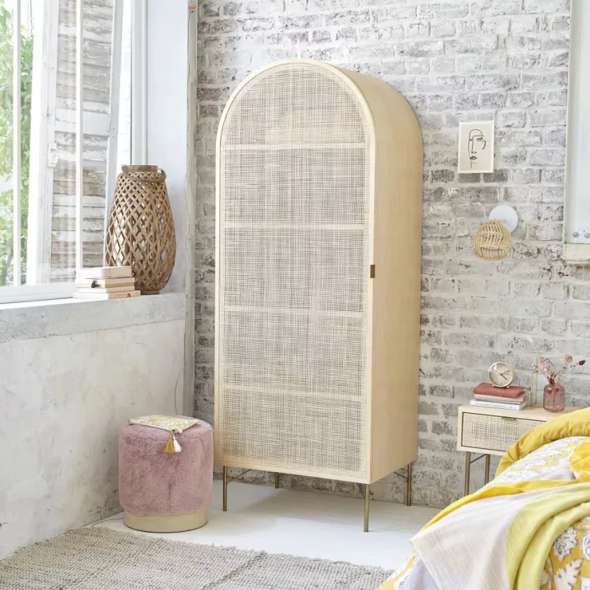 Solstice - Armoire 1 porte cannage en rotin L70 – Image 6