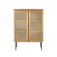 Aubin – Armoire en mindi massif et cannage