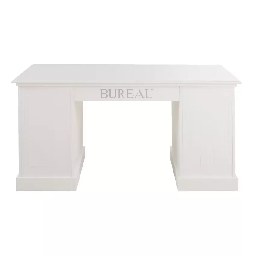Bureau 1 porte 4 tiroirs blanc – Image 3