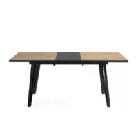 Table de séjour rectangulaire avec allonge bicolore MYLA – 90×140-180max. cm