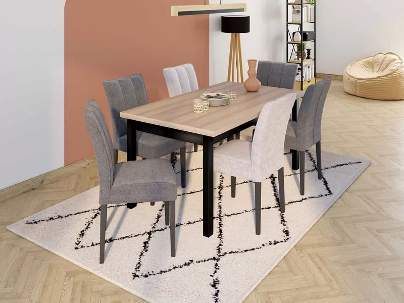 Table de séjour rectangulaire avec allonge bicolore BROOKLYN - 90x160.4-200.4max. cm – Image 9