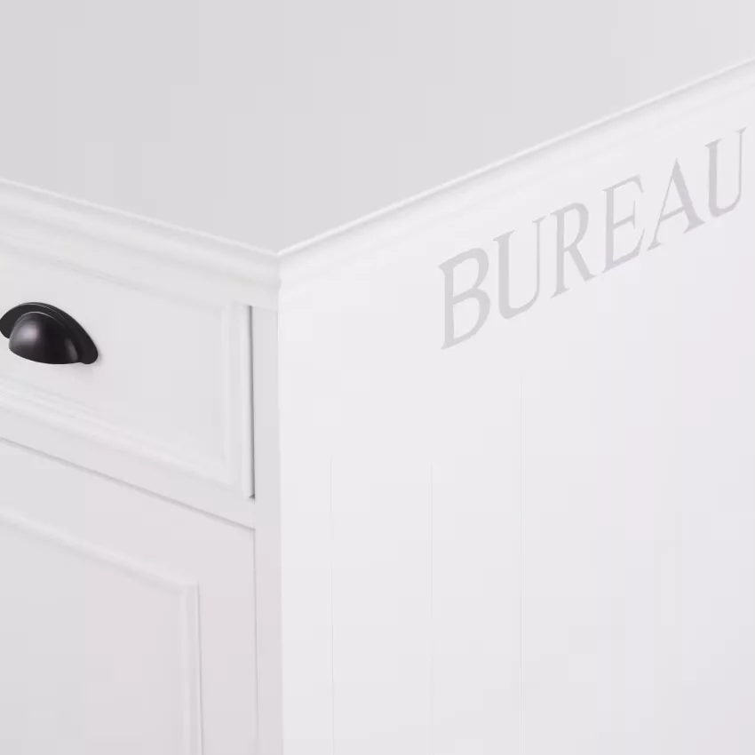 Bureau 1 porte 4 tiroirs blanc – Image 4