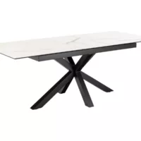 Table de séjour rectangulaire avec allonge blanc HEAVEN – 90×168-210max. cm