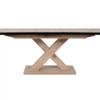 Table de séjour rectangulaire avec allonge naturel KEYAH – 90×160-200max. cm