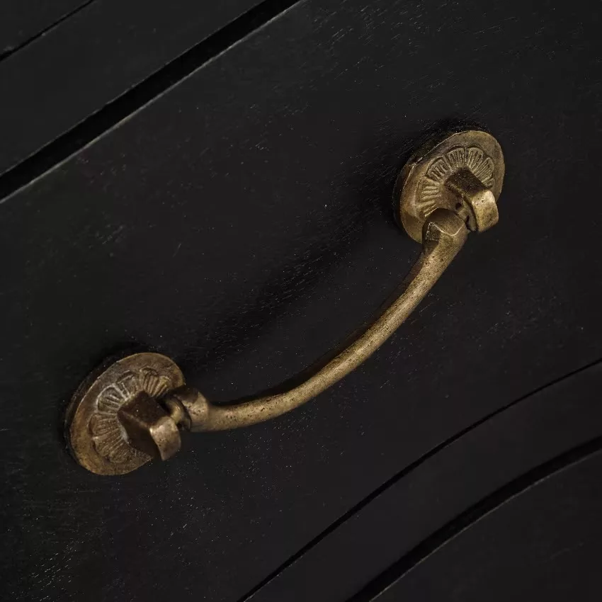 Versailles - Commode 3 tiroirs en bois d'acacia et de manguier noire L110 – Image 5