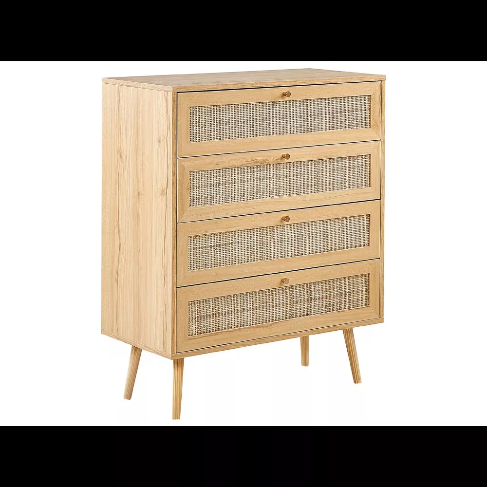 Perote - Commode à 4 tiroirs rotin marron clair – Image 2