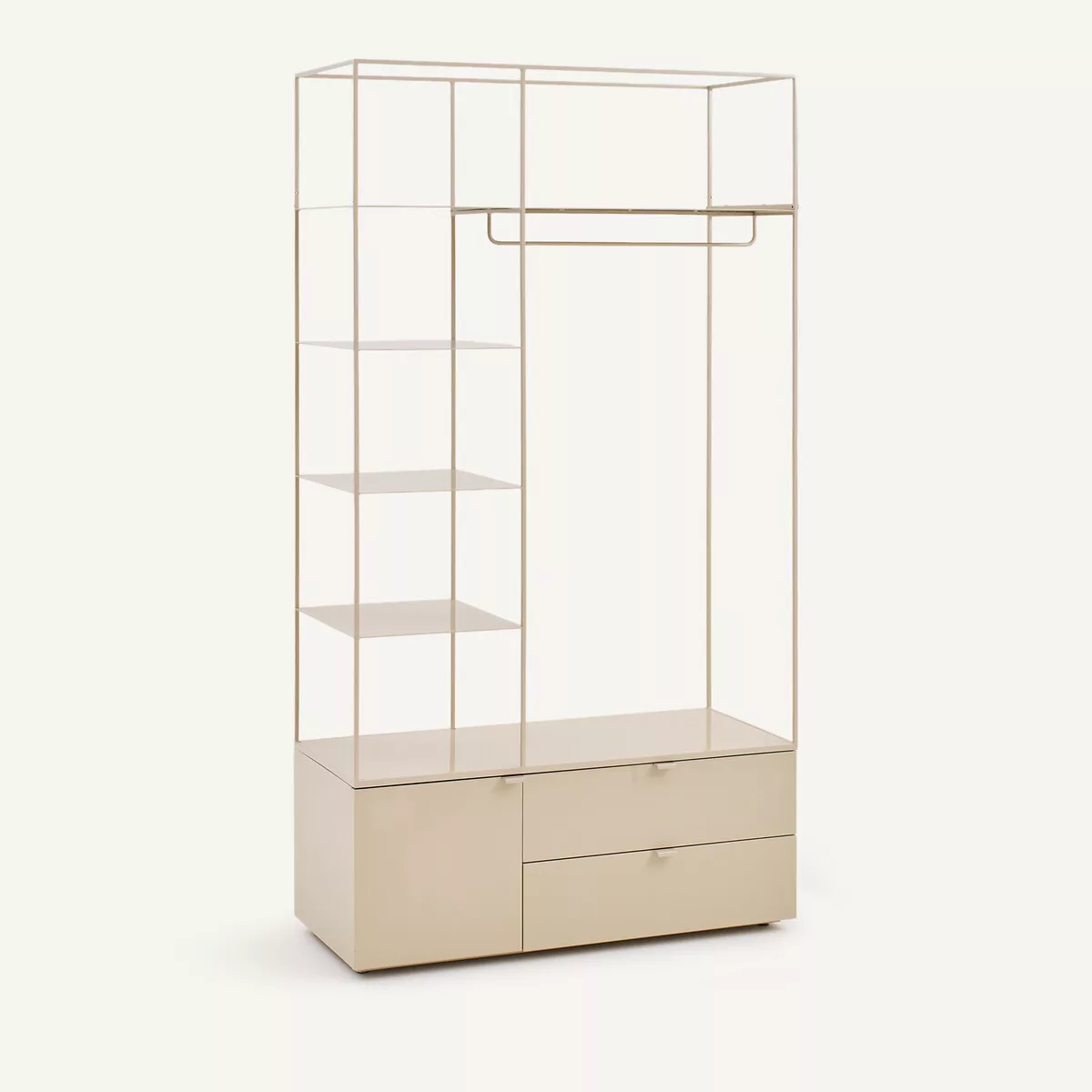 Dressing ouvert en métal fer et MDF plaqué orme ou laqué, KOLYA – Image 9