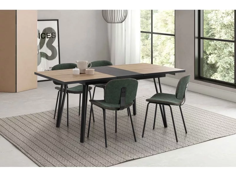 Table de séjour rectangulaire avec allonge bicolore MYLA - 90x140-180max. cm – Image 8