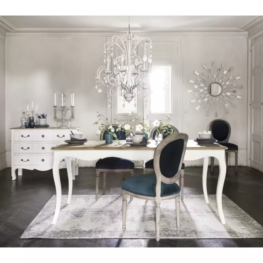 Versailles - Commode 3 tiroirs en bois d'acacia et de manguier noire L110 – Image 8