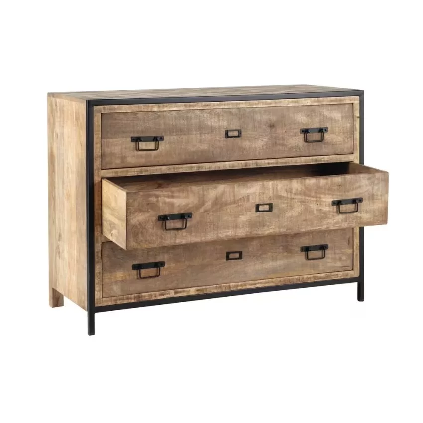 Maisons du Monde Manufacture - Commode industrielle en bois de manguier massif et métal L110 – Image 3