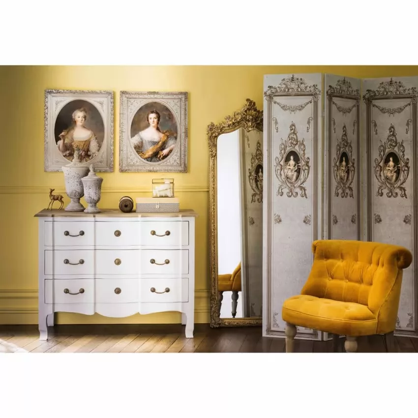 Versailles - Commode 3 tiroirs en bois d'acacia et de manguier noire L110 – Image 9