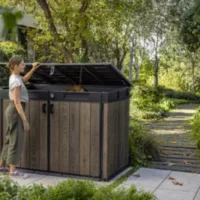 Coffre de jardin WALNUT Signature mega en résine effet bois – coloris noyer – 2020L – KETER