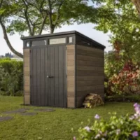 Abri de jardin WALNUT Signature 77 en résine imitation bois 4,7 m² Keter